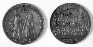 Medallas de la inexistente victoria de Vernon sobre Cartagena de Indias. Cortesía del Museo Naval de Madrid.