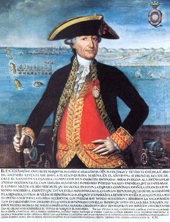 Retrato de don José Solano y Moreno. IX Capitán General de la Real Armada Española. I Marqués del Socorro. Cortesía del Museo Naval. Madrid.