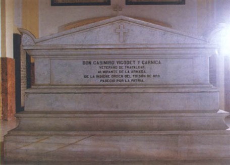 Mausoleo en el Panteón de Marinos Ilustres de don Casimiro Vigodet y Garnica. Cortesía del Museo Naval. Madrid.